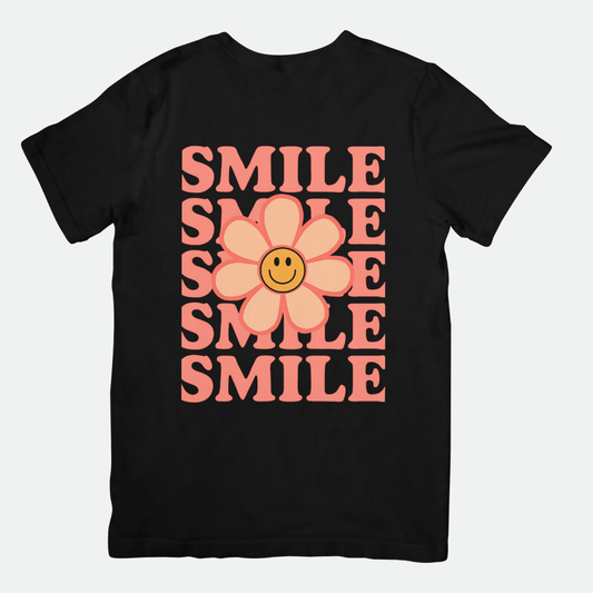 Smiley Flower Women's Classic T-Shirt - Black