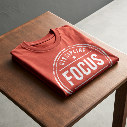 DISCIPLINE FOCUS EVOLVE Unisex Classic Crew T-Shirt - Brick Red