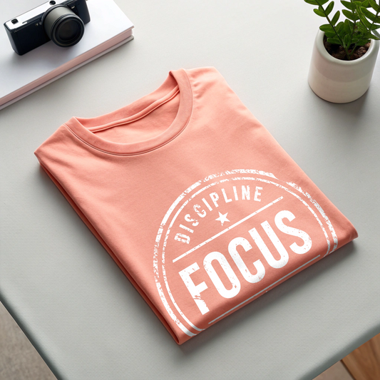 DISCIPLINE FOCUS EVOLVE Unisex Classic Crew T-Shirt - Coral