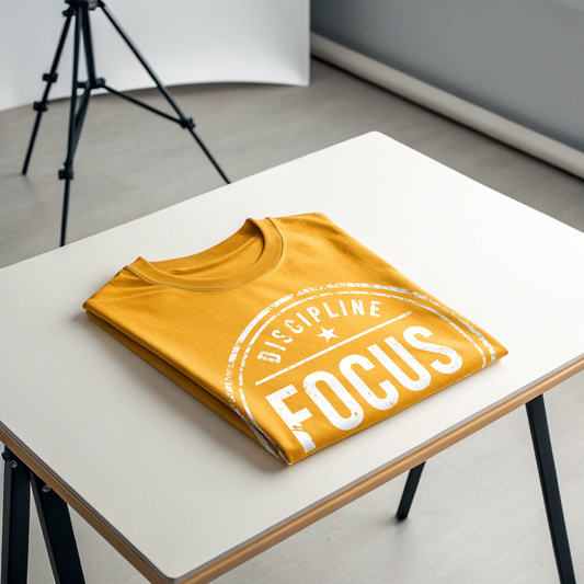 DISCIPLINE FOCUS EVOLVE Unisex Classic Crew T-Shirt - Mustard Yellow