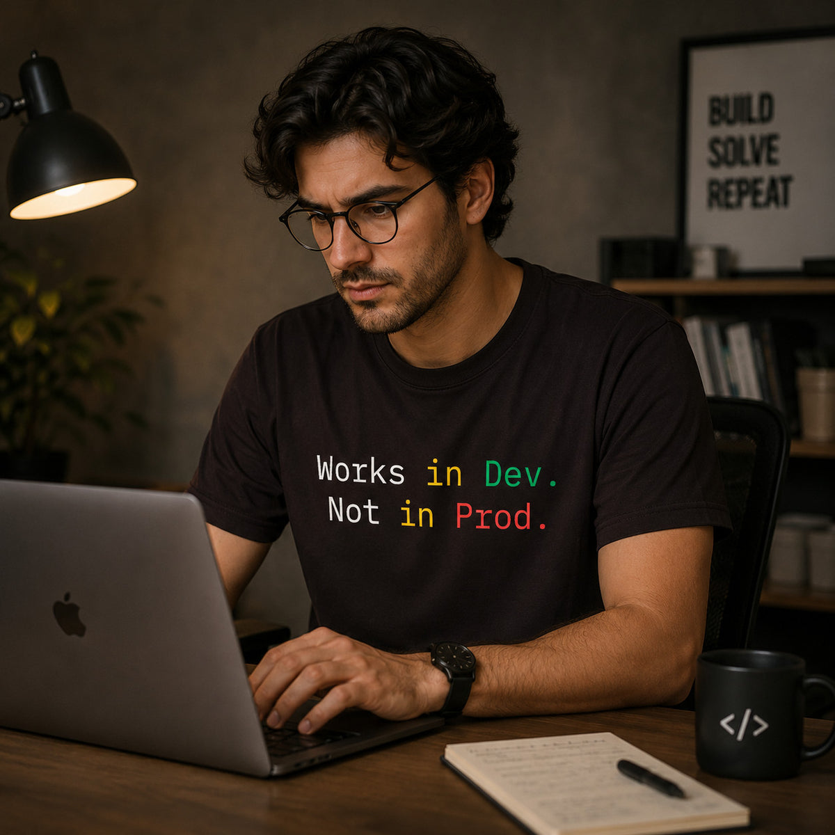 Works in Dev. Not in Prod. — Developer Regular Fit T-Shirt | QuixCloth