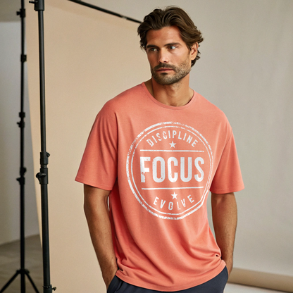 DISCIPLINE FOCUS EVOLVE Coral Unisex Oversized Classic T-Shirt