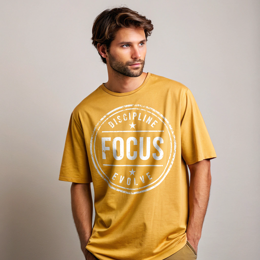 DISCIPLINE FOCUS EVOLVE Yellow Unisex Oversized Classic T-Shirt