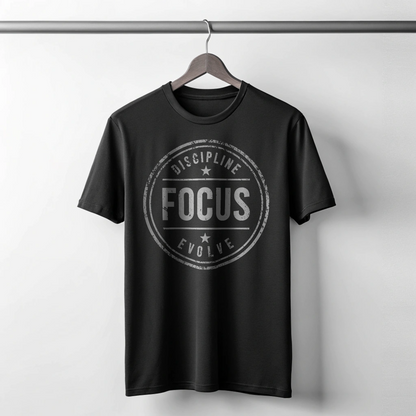 DISCIPLINE FOCUS EVOLVE Unisex Classic Crew T-Shirt - Black