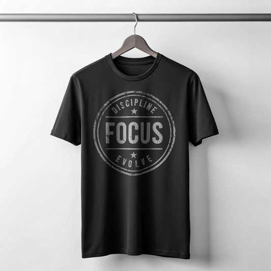 DISCIPLINE FOCUS EVOLVE Unisex Classic Crew T-Shirt - Black
