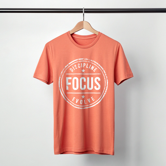 DISCIPLINE FOCUS EVOLVE Unisex Classic Crew T-Shirt - Coral