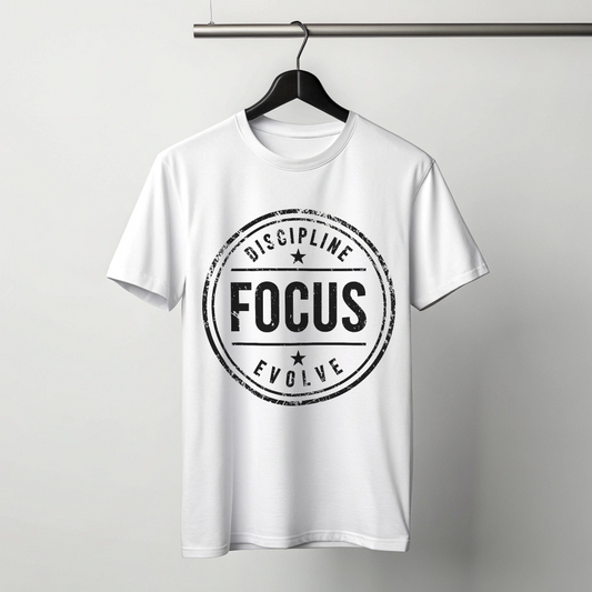 DISCIPLINE FOCUS EVOLVE Unisex Classic Crew T-Shirt - White